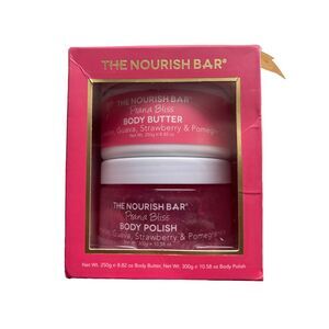 The Nourish Bar Prana  10.58oz Body Polish And 8.82oz Body‎ Butter Gift Set New